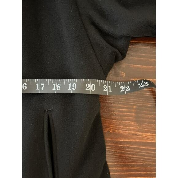 VTG 100% Chinese Cashmere Trench Coat M Black Ultra Soft Lined Luxury Minimalist - Picture 10 of 13